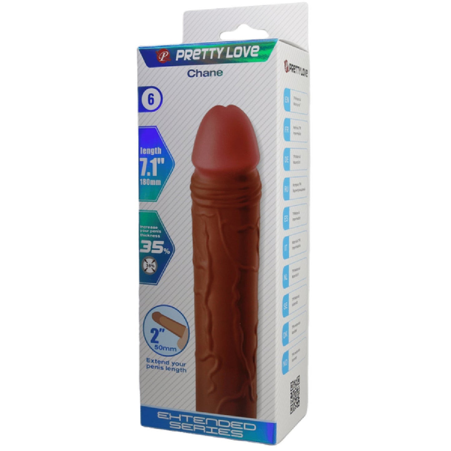 Chane 7.1 Inch Penis Extender Sleeve – Ultra Realistic Textured Sleeve