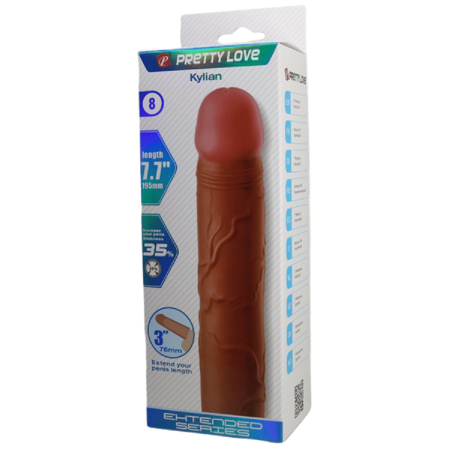 Kylian 7.1 Inch Penis Extender – Ultra Realistic Sleeve with Textured Surface