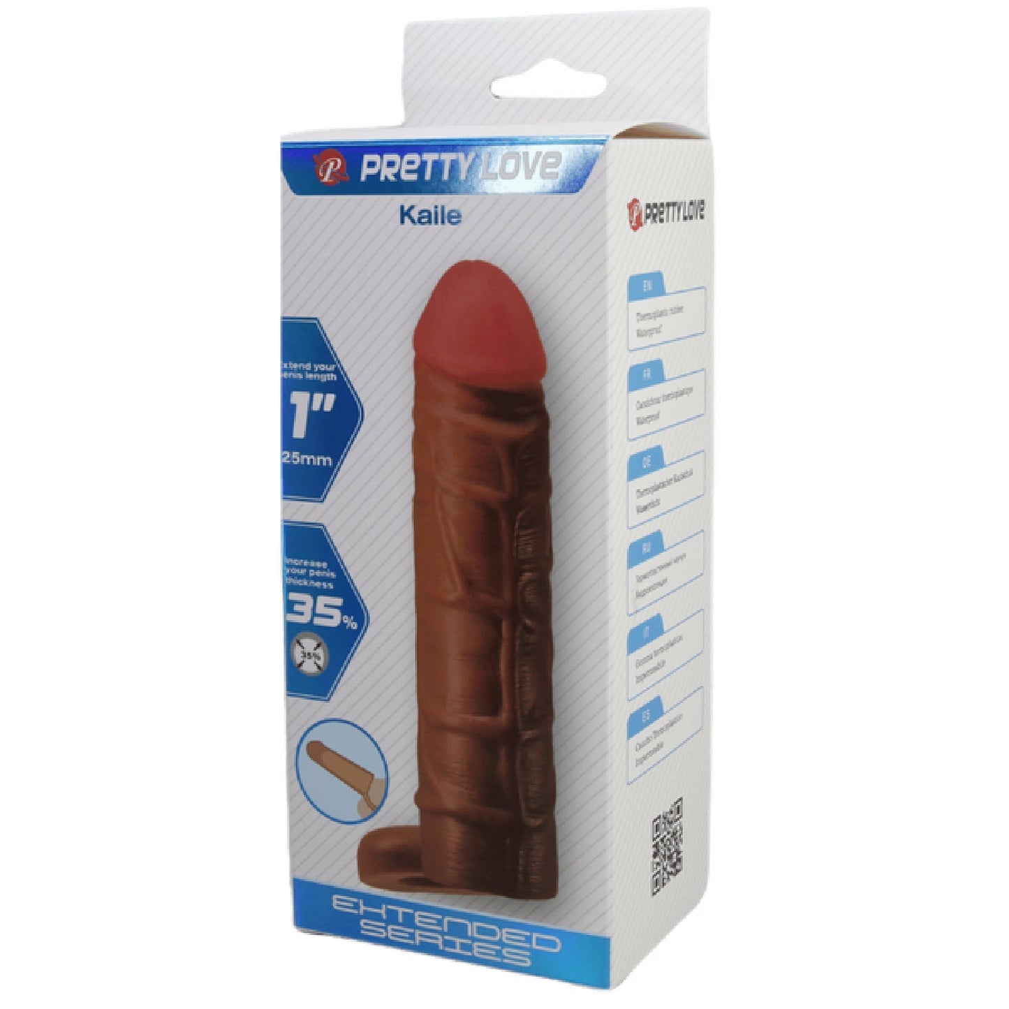 Kaile 7 Inch Stretchy Shaft Cock Sleeve With Ball Ring Penis Sheath