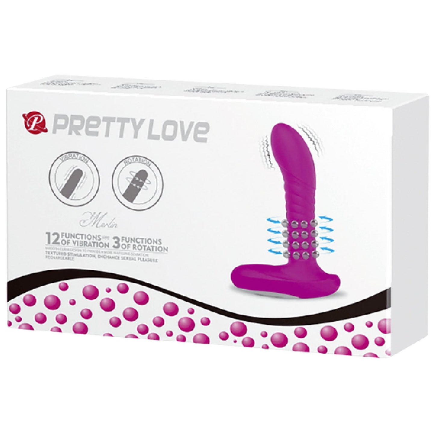 Rechargeable Merlin – Silicone Vibrator with 12 Vibration and 3 Rotation Functions