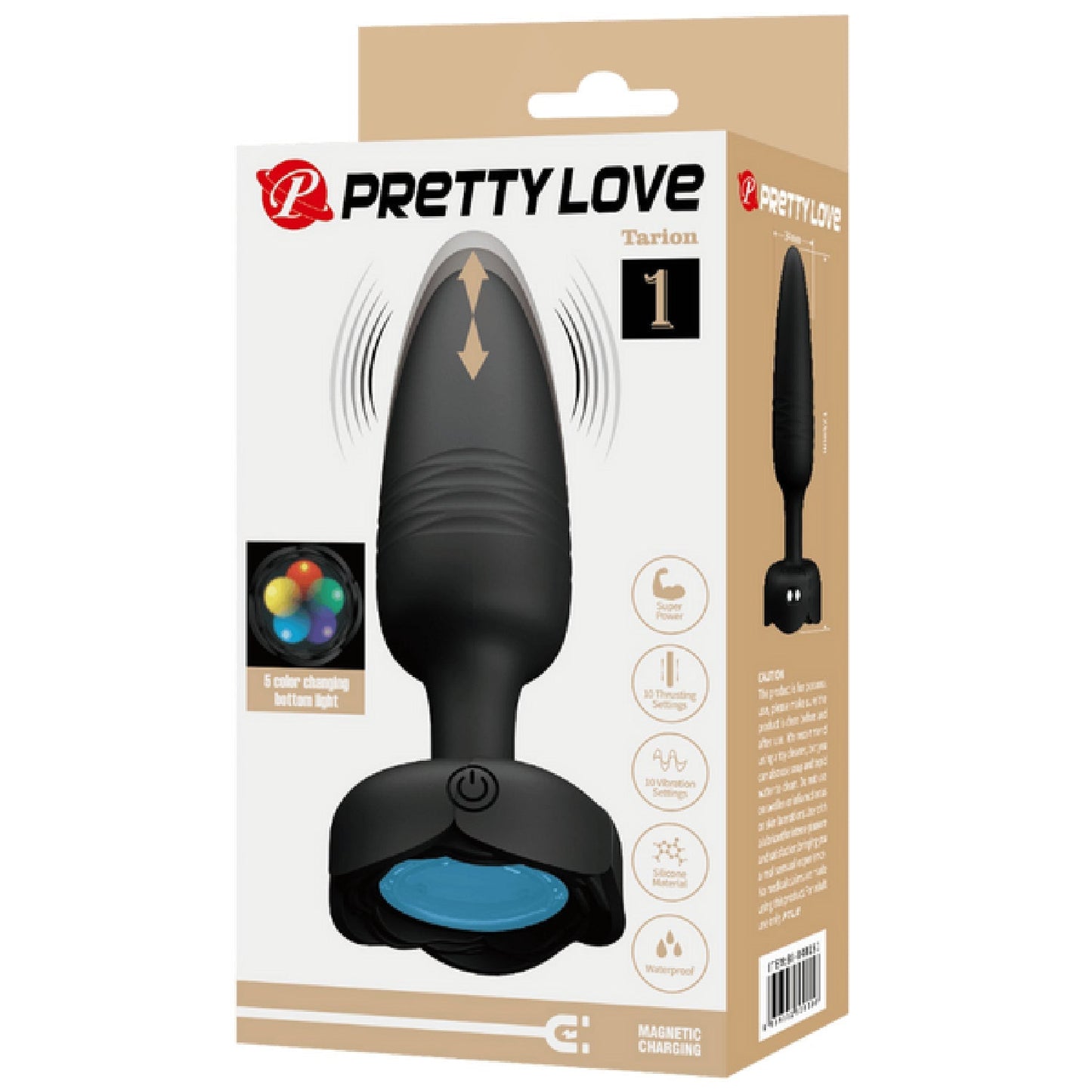 Tarion Light-Up Rechargeable Butt Plug – LED Flashing Silicone Butt Plug