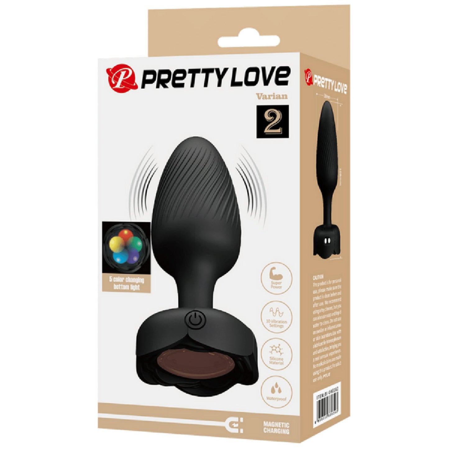 Varian Light-Up Rechargeable Butt Plug – LED Flashing Silicone Butt Plug