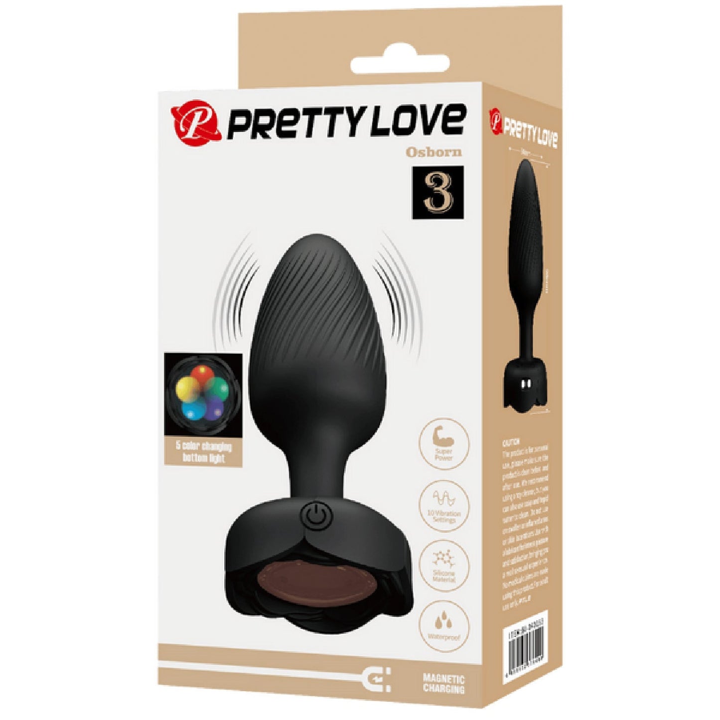 Varian Light-Up Rechargeable Butt Plug – LED Flashing Silicone Butt Plug