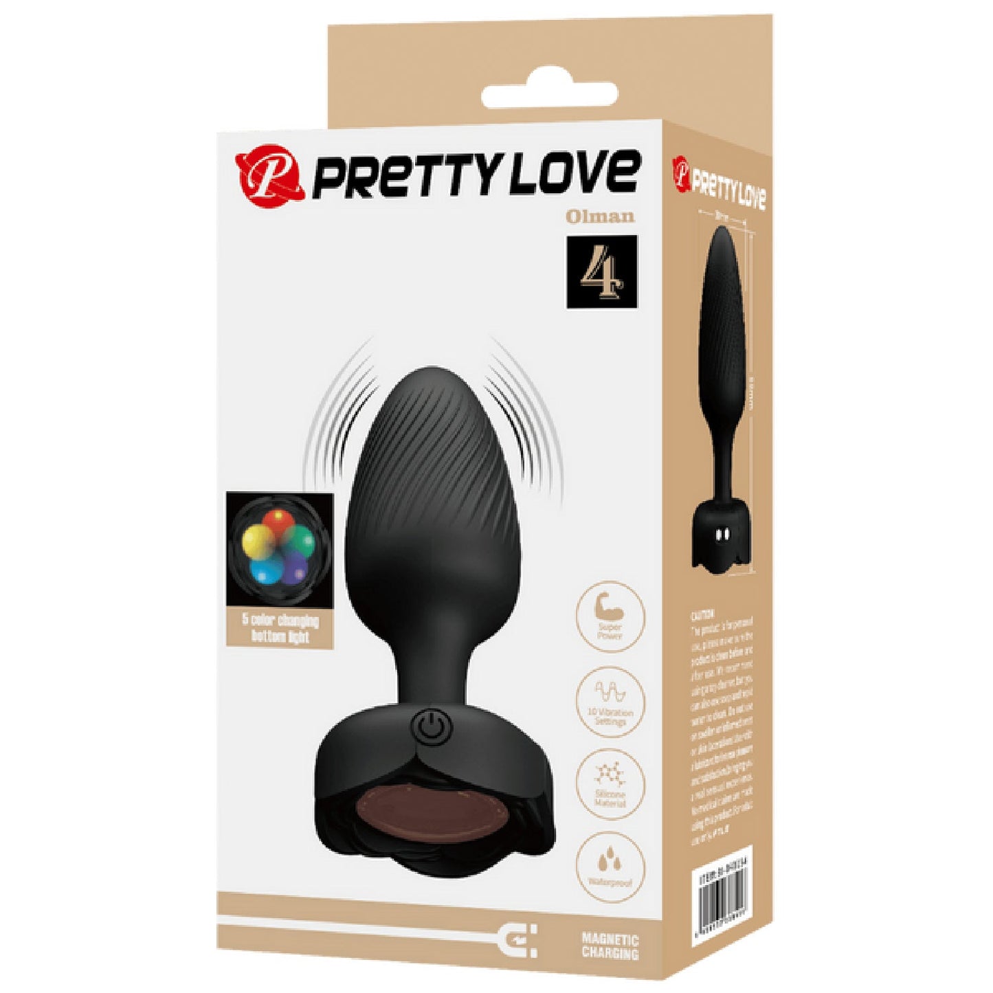 Varian Light-Up Rechargeable Butt Plug – LED Flashing Silicone Butt Plug