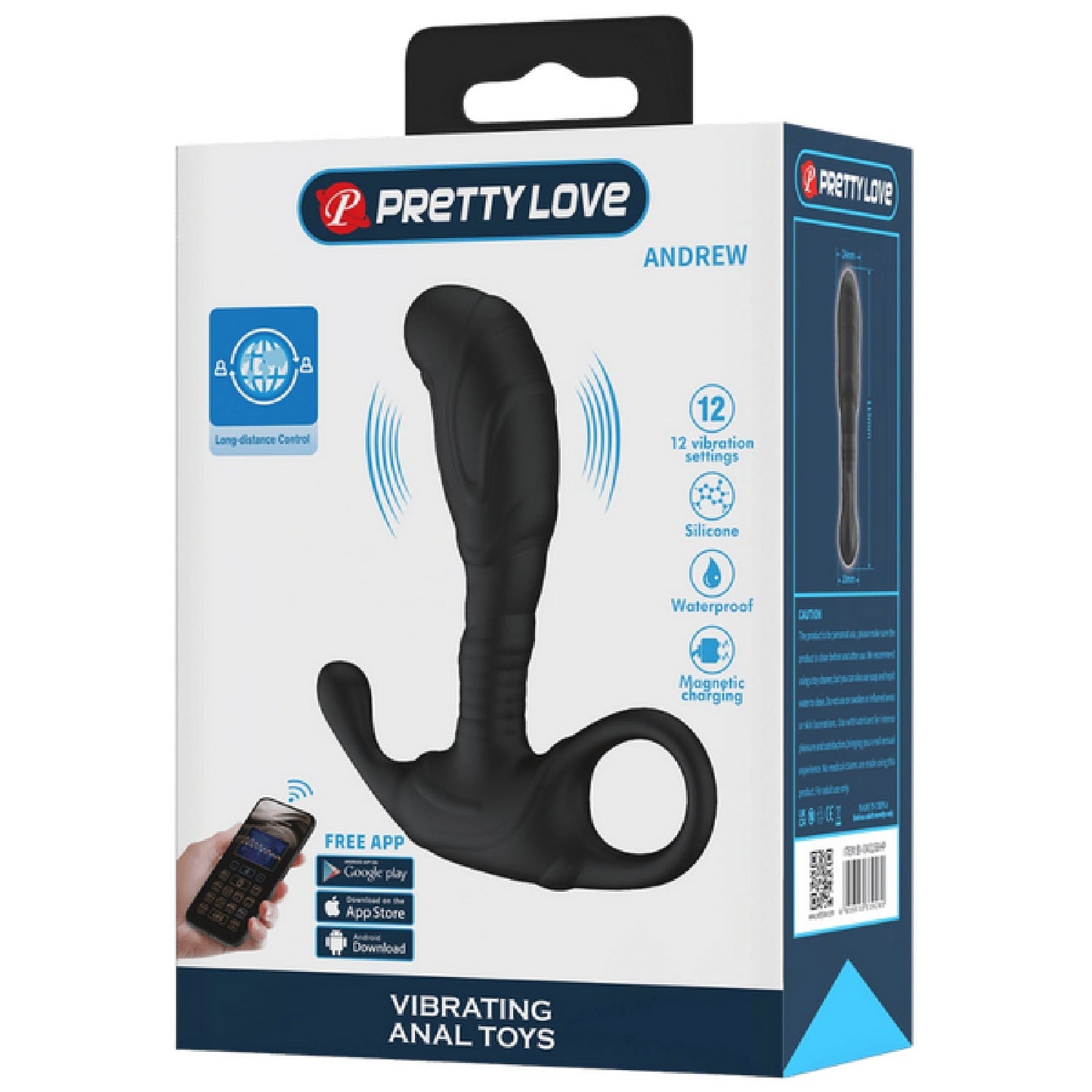 Andrew Prostate Probe – App-Controlled, 12-Mode, Wearable With Retrieval Tail Prostate Vibrator