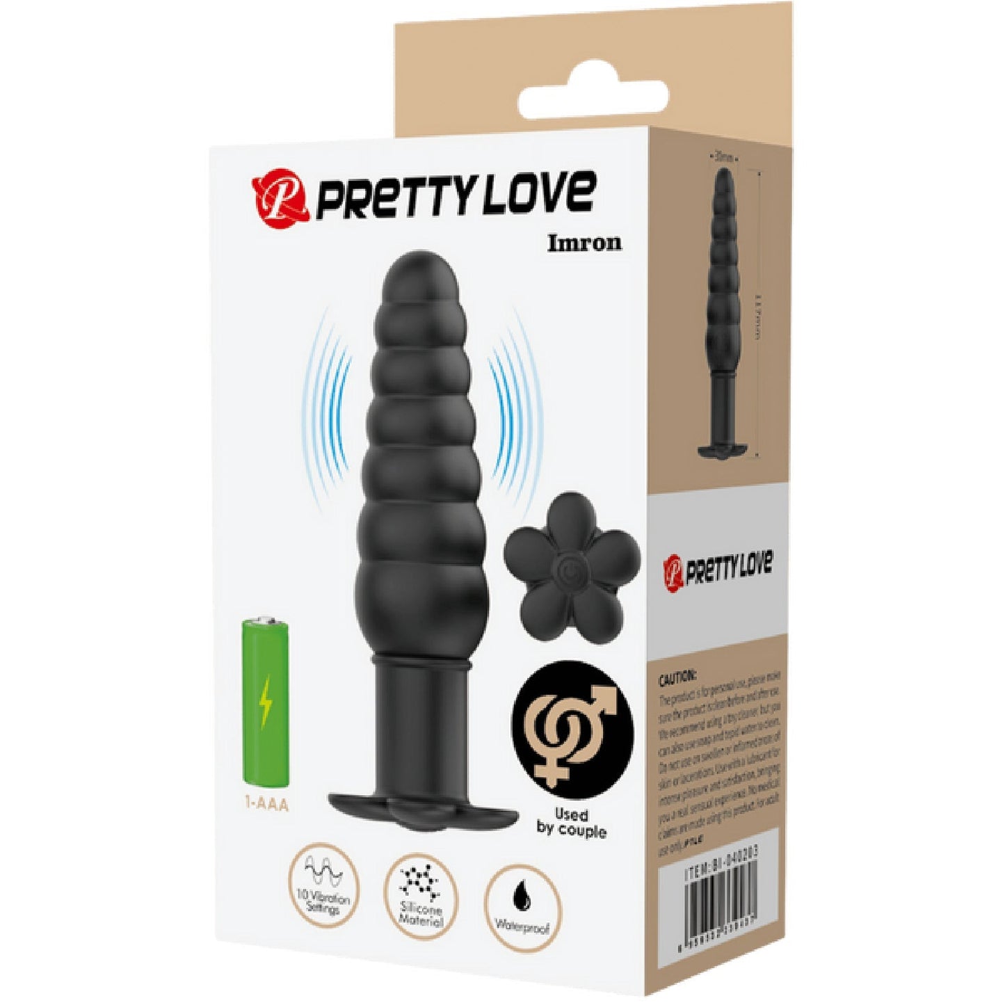 Imron Silicone Butt Plug – Smooth Skin Safe Anal Toy with 10 Vibration Settings