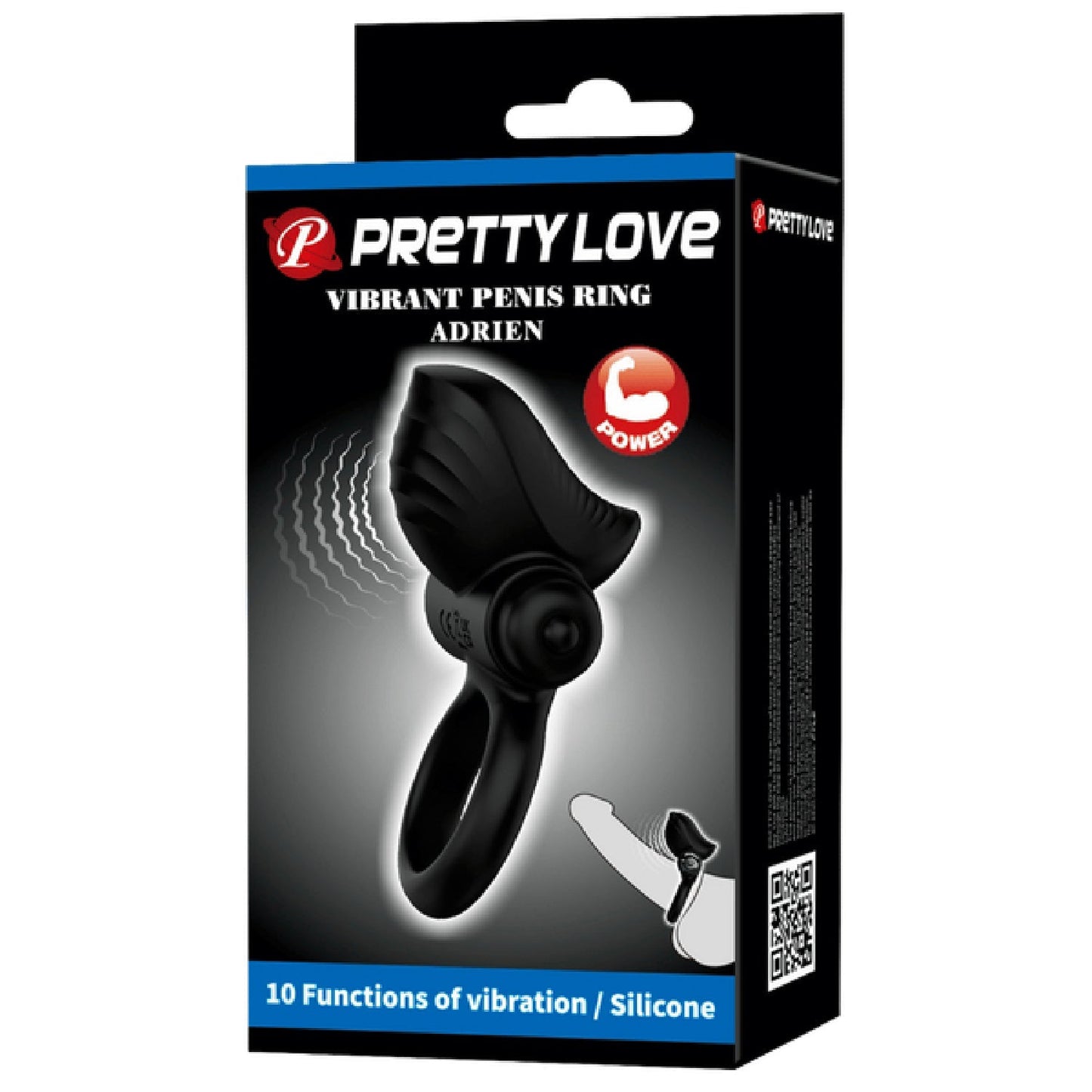 Adrien Vibrating Cock Ring – Silicone 10 Mode Powerful Vibrator Cock Ring