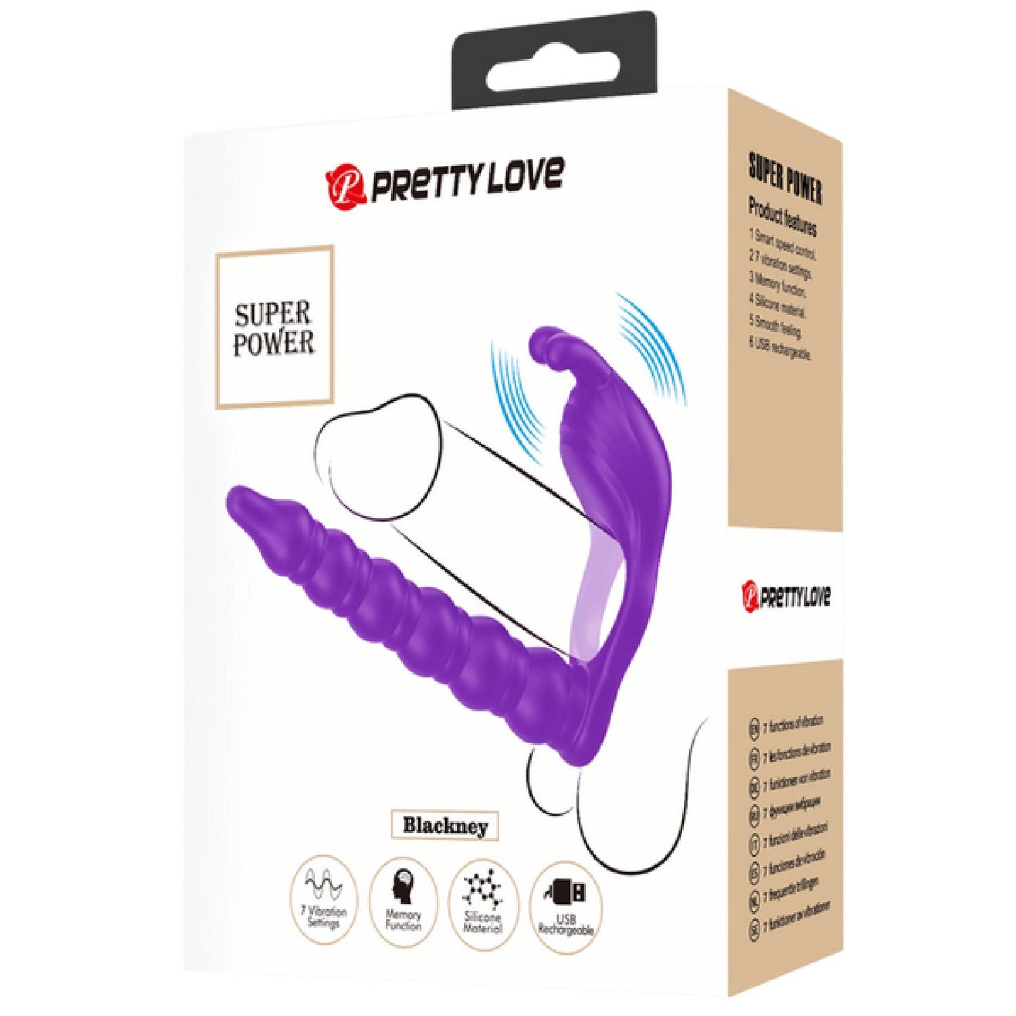 Blackney Rechargeable Vibrating Cock Ring – 7 Function Cock Ring