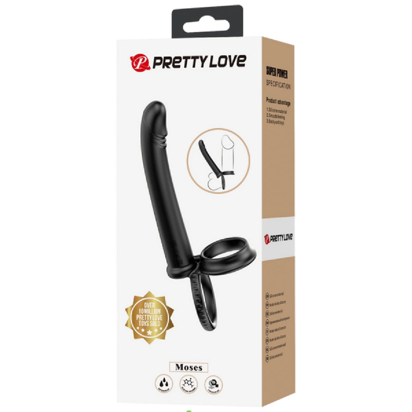 Moses Anal Probe – Silicone Dual Ring Cock and Ball Ring Dildo