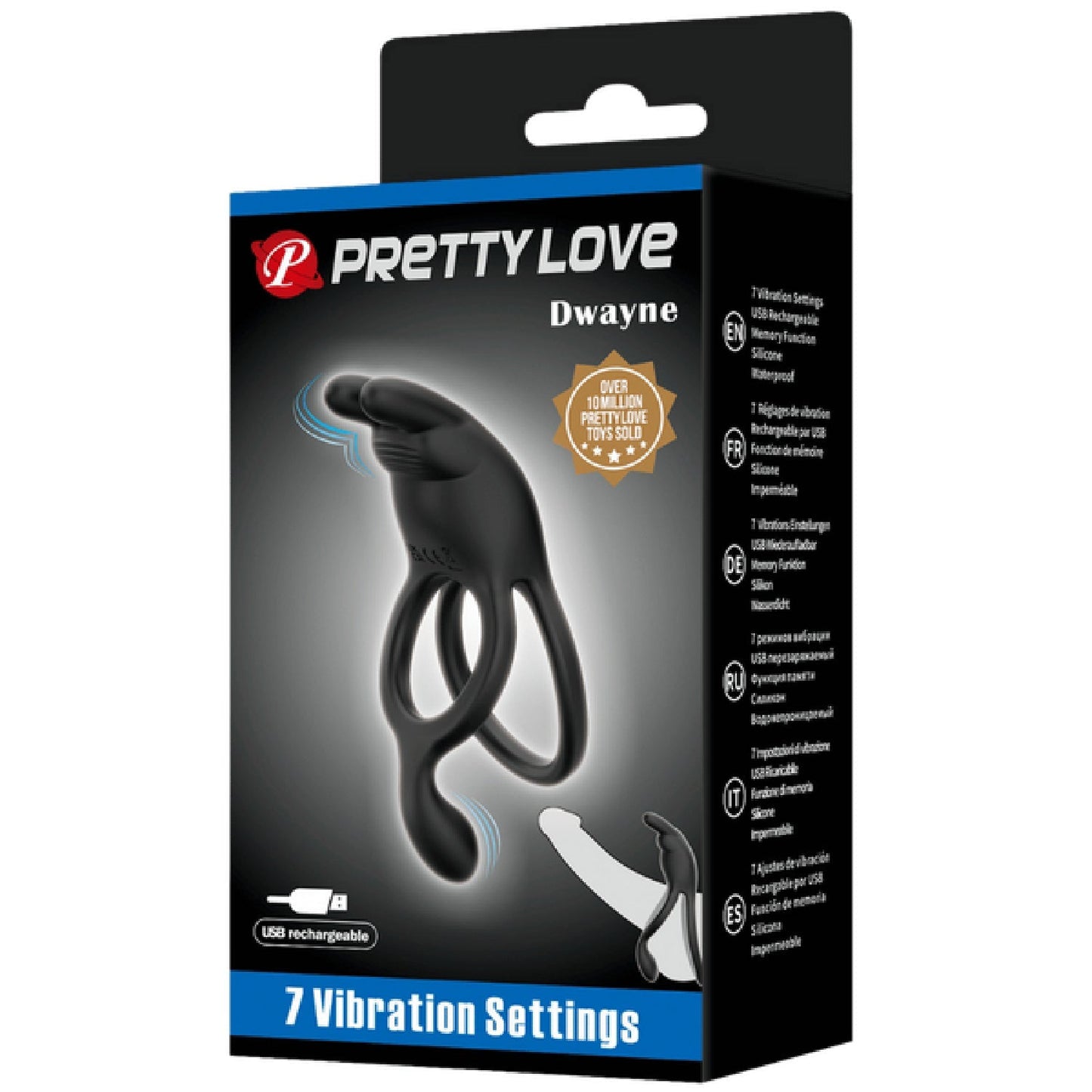 Seth Rechargeable Silicone Vibrating Cock Ring – Powerful Vibrations for Clit and Cock Stimulation