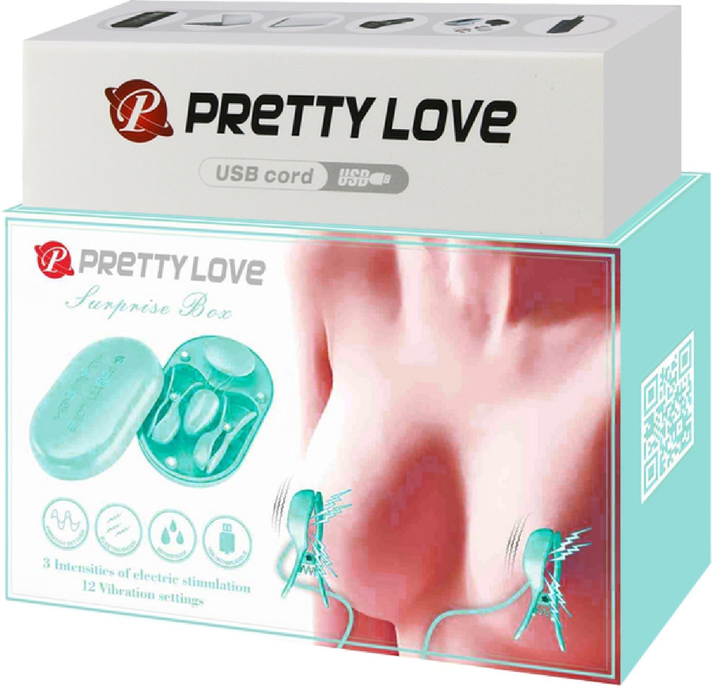 Surprise Box Nipple Clamps – Waterproof USB Rechargeable Stimulator with 12 Vibration Settings