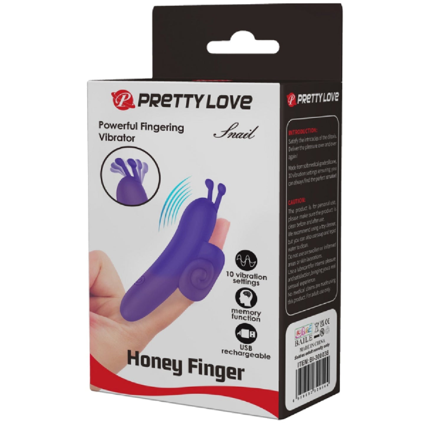 Rechargeable Snail – Ergonomic Silicone Finger Vibrator with 10 Vibration Modes