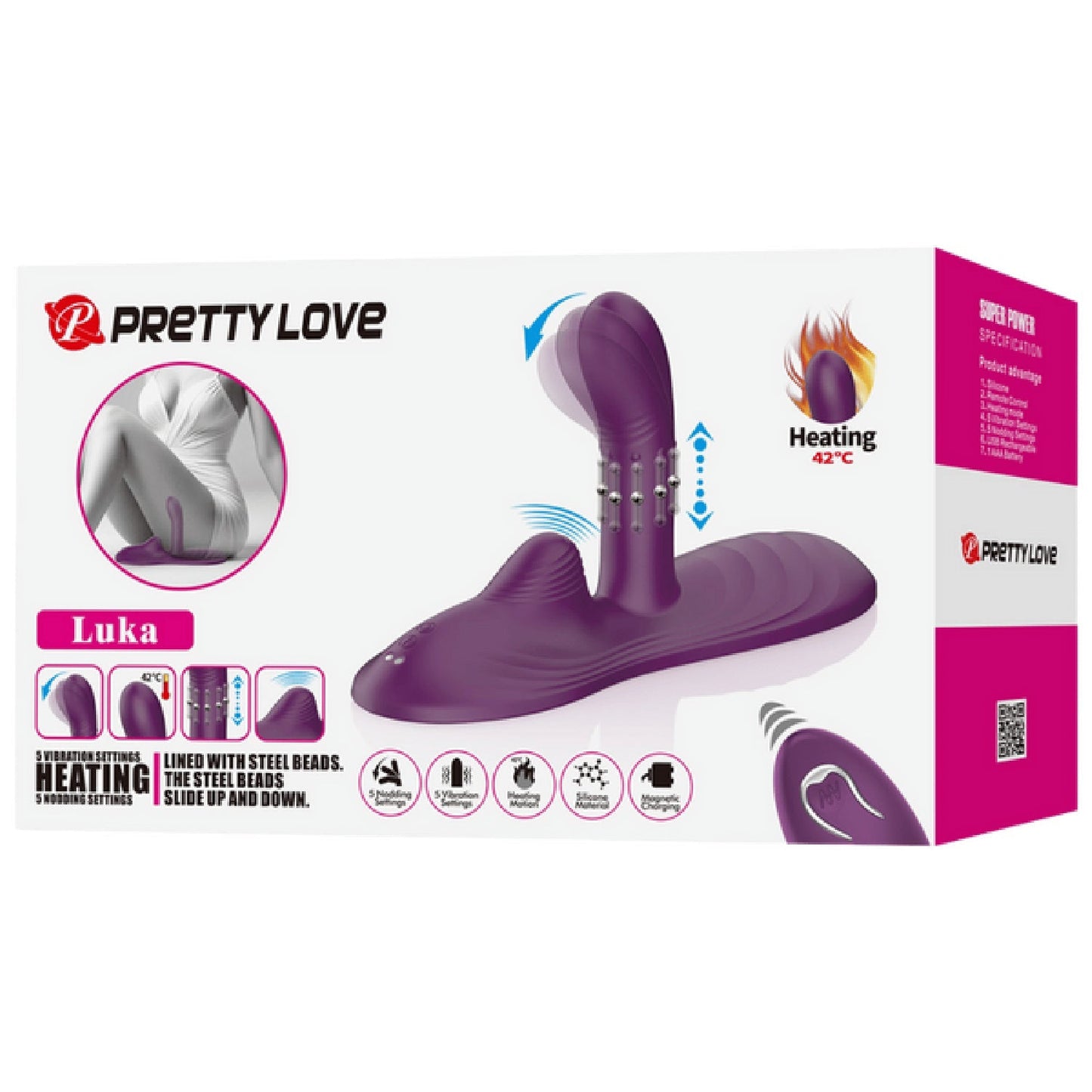 Luka Rechargeable Remote-Controlled Silicone Sit-Down Pad Vibrator