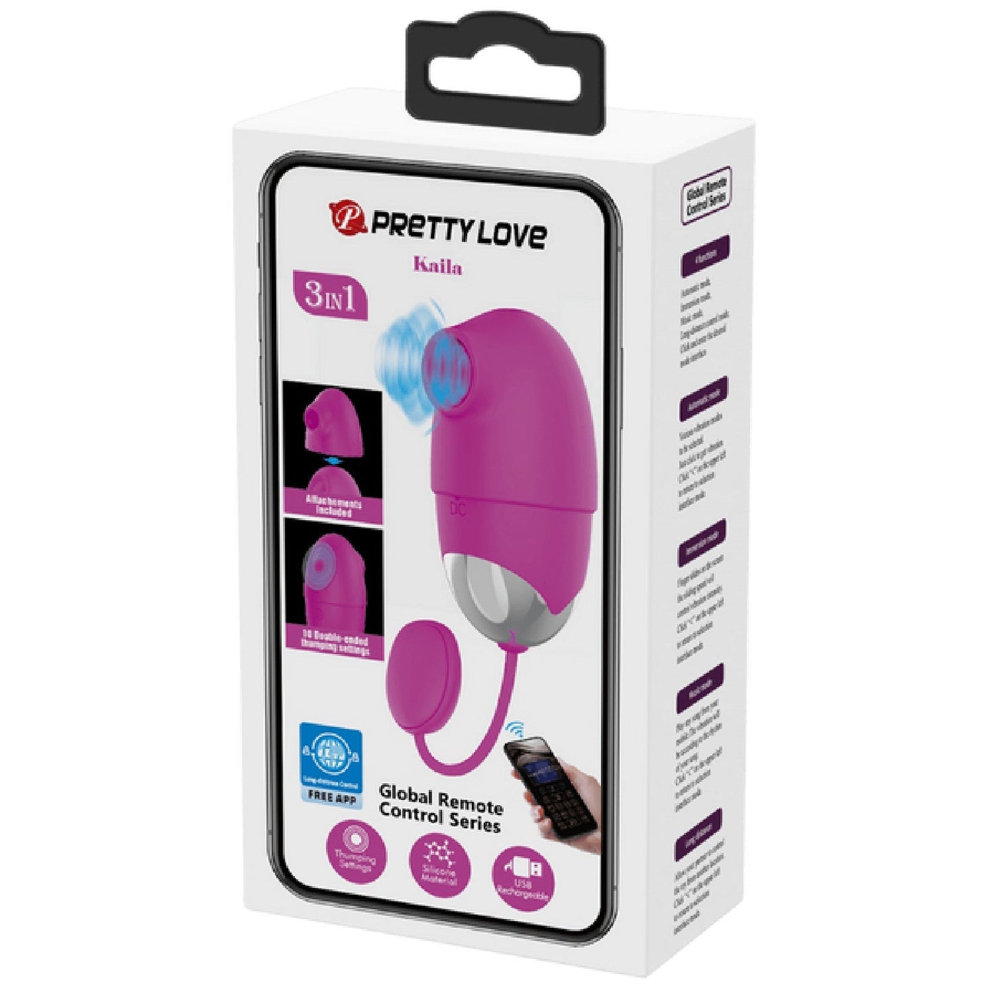 App Control Kaila – Remote-Controlled Vibrating Egg with Removable Sleeve