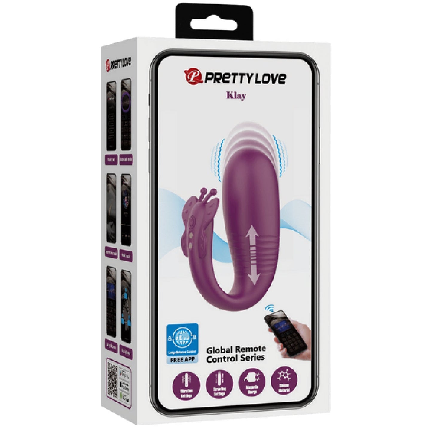 Prettylove Klay Byzantium – App Control Silicone Thrusting Egg Vibrator