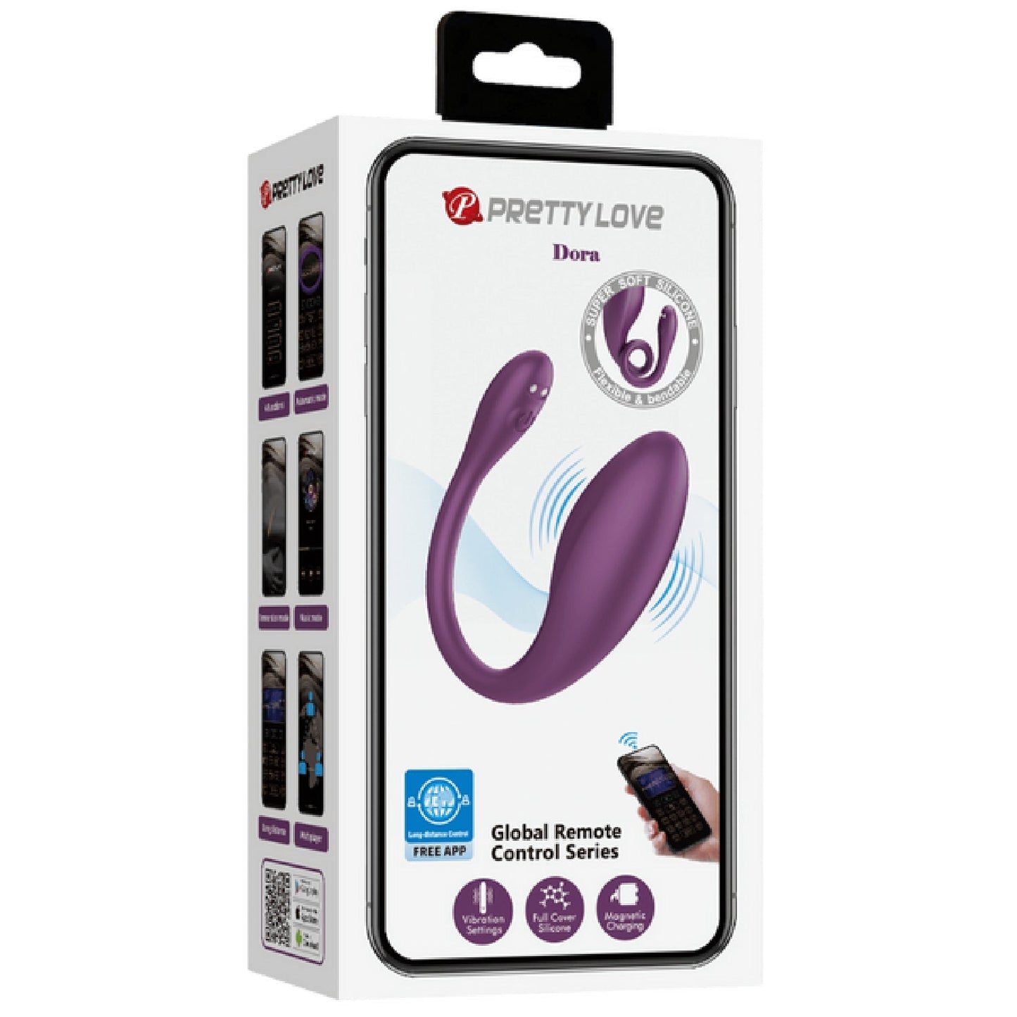 App Control Dora – App-Controlled Rechargeable Curved 12 Vibration Modes Couple's Vibrator