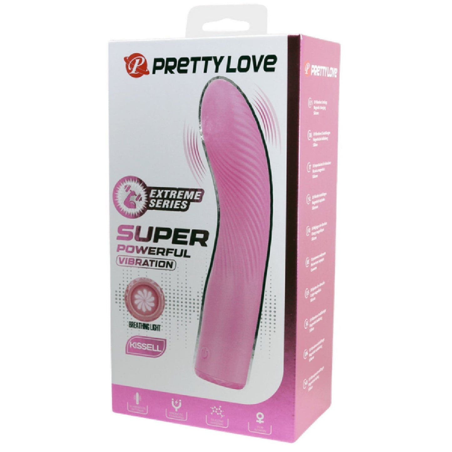 Kissell Rechargeable Vibrator – 10 Function, Breathing Light Design, Slim Silicone Body
