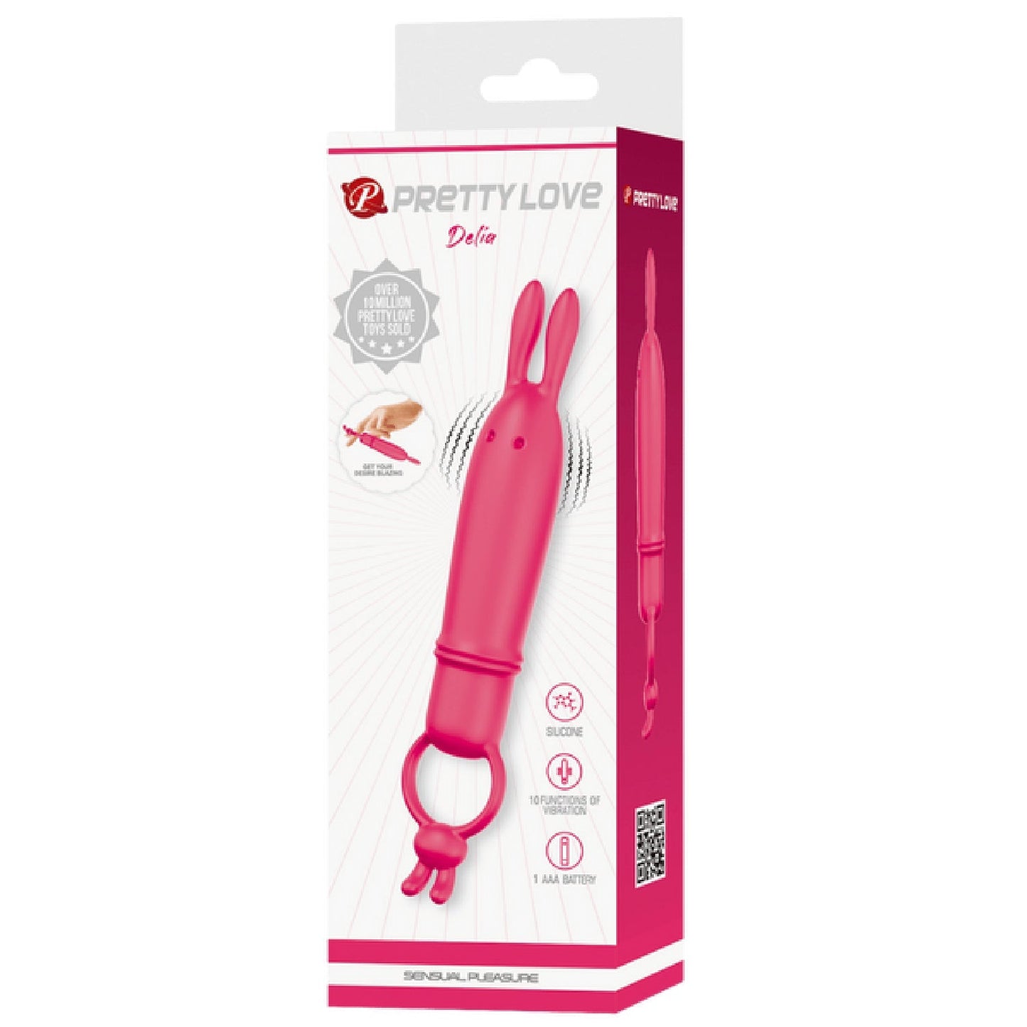 Delia Bunny Finger Vibrator – Silicone 10-Mode Finger Vibrator