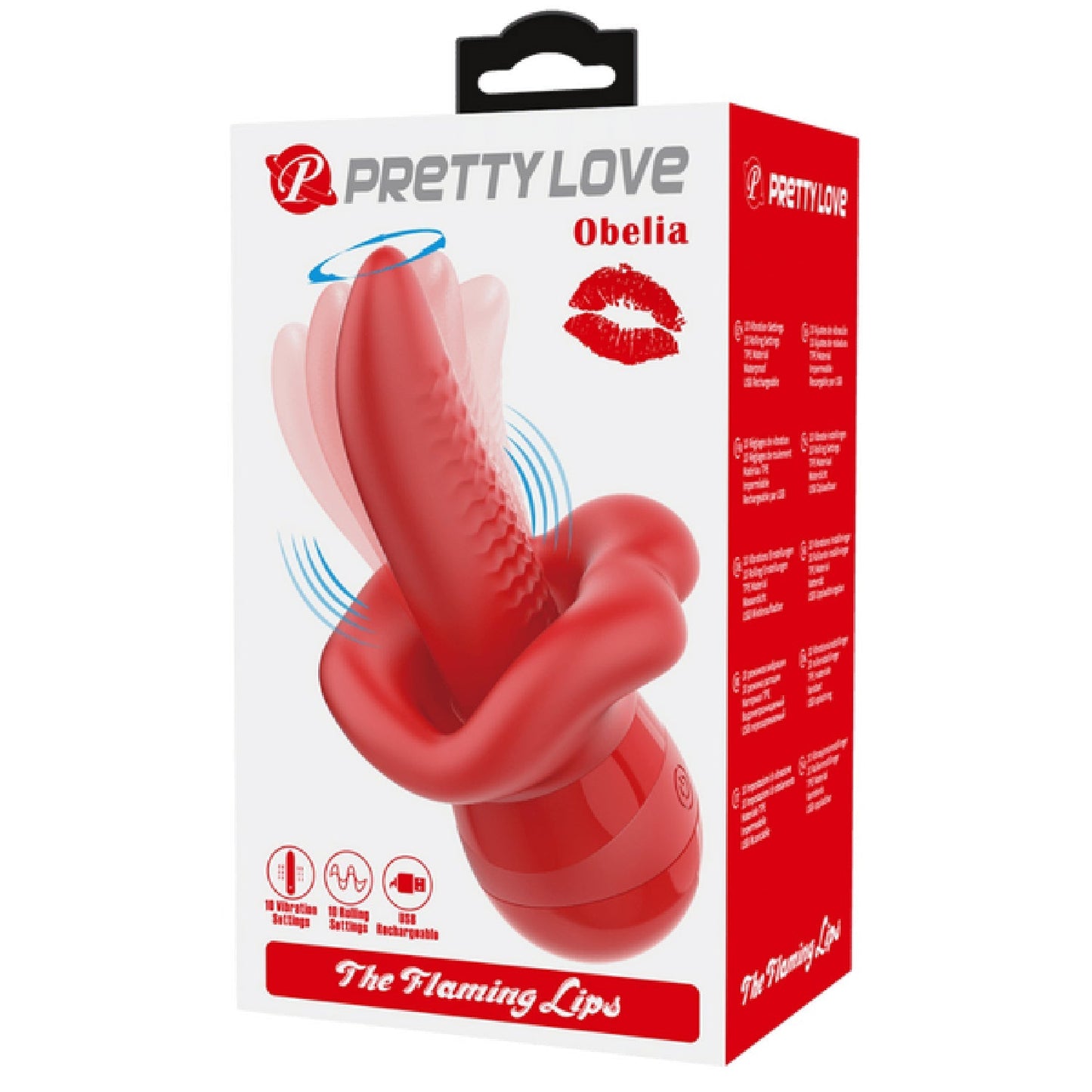 Pretty Love Obelia Flaming Lips – Waterproof Dual Stimulator With 10 Vibration Modes