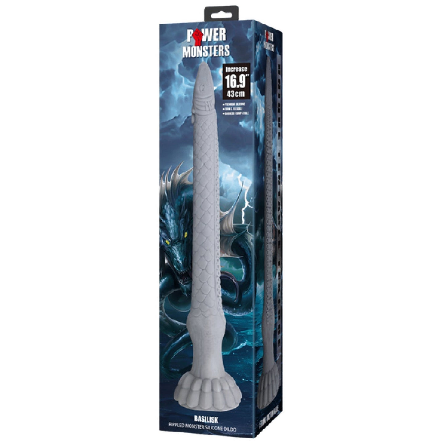 Basilisk Rippled Monster – 16.9 Inch Silicone Dildo