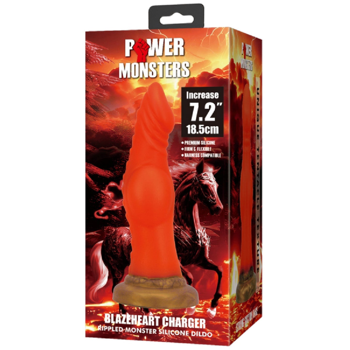 Blazeheart Rippled Monster – Body-Safe Silicone 7.2 Inch Dildo with Suction Base