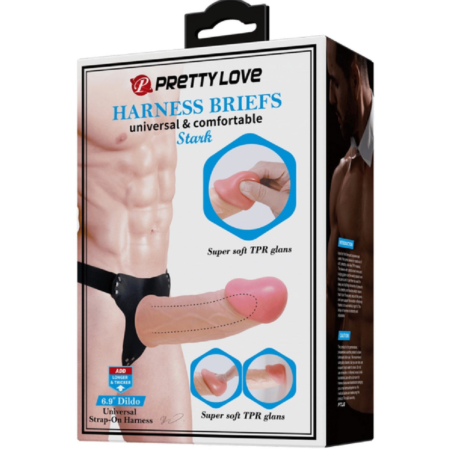 Stark Universal Strap-On Harness – Adjustable Strap-On Harness with Hollow Dildo 6.9 Inch