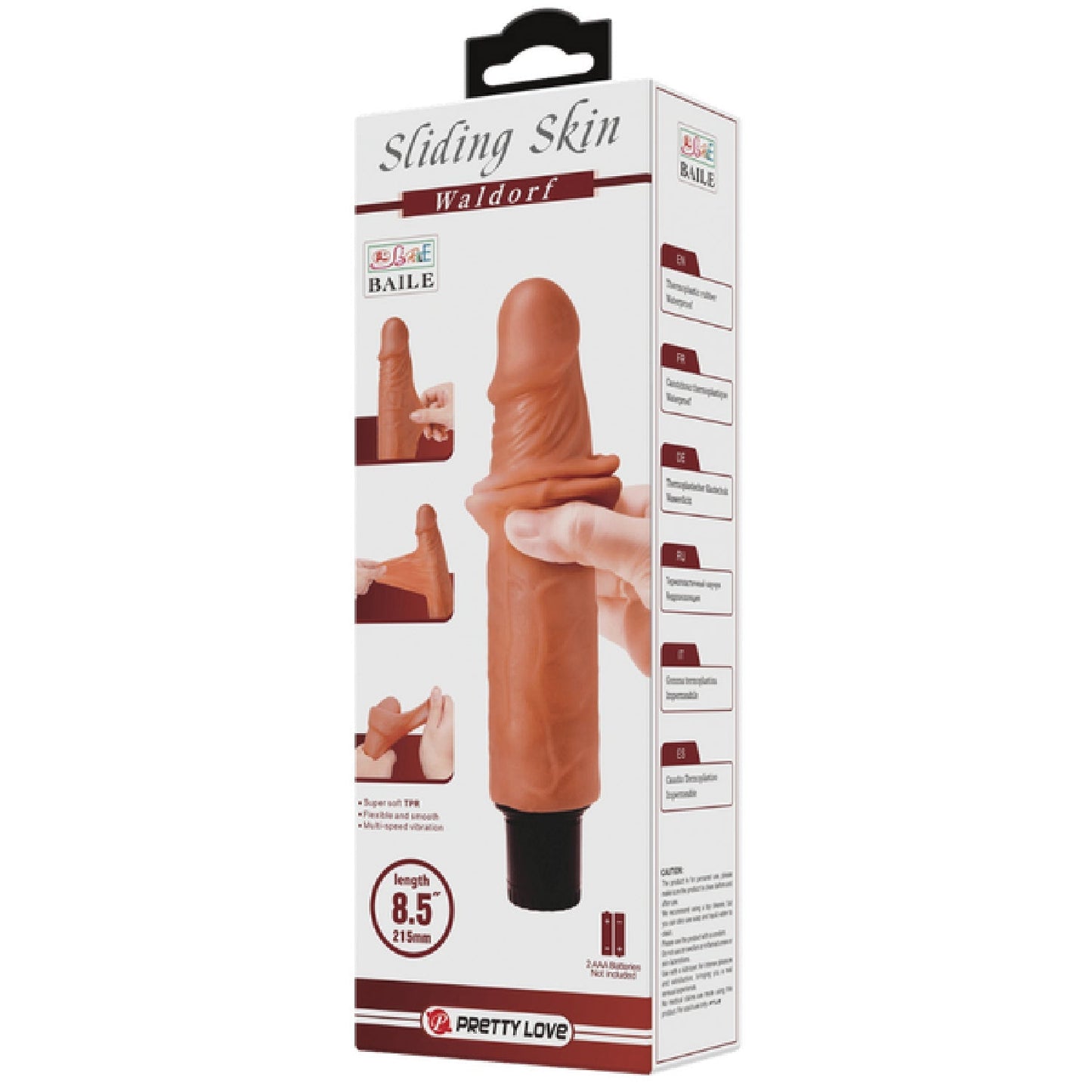 Waldorf Vibrating 8.5 Inch Realistic Dildo – Multi-Speed Vibrator