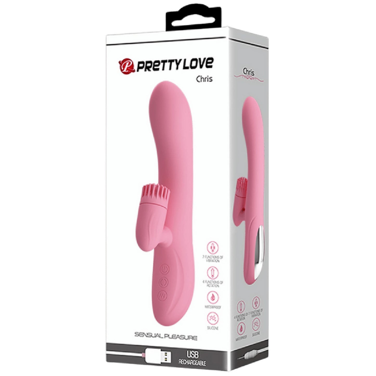 Chris Rechargeable Rotating Tongue Rabbit Vibrator