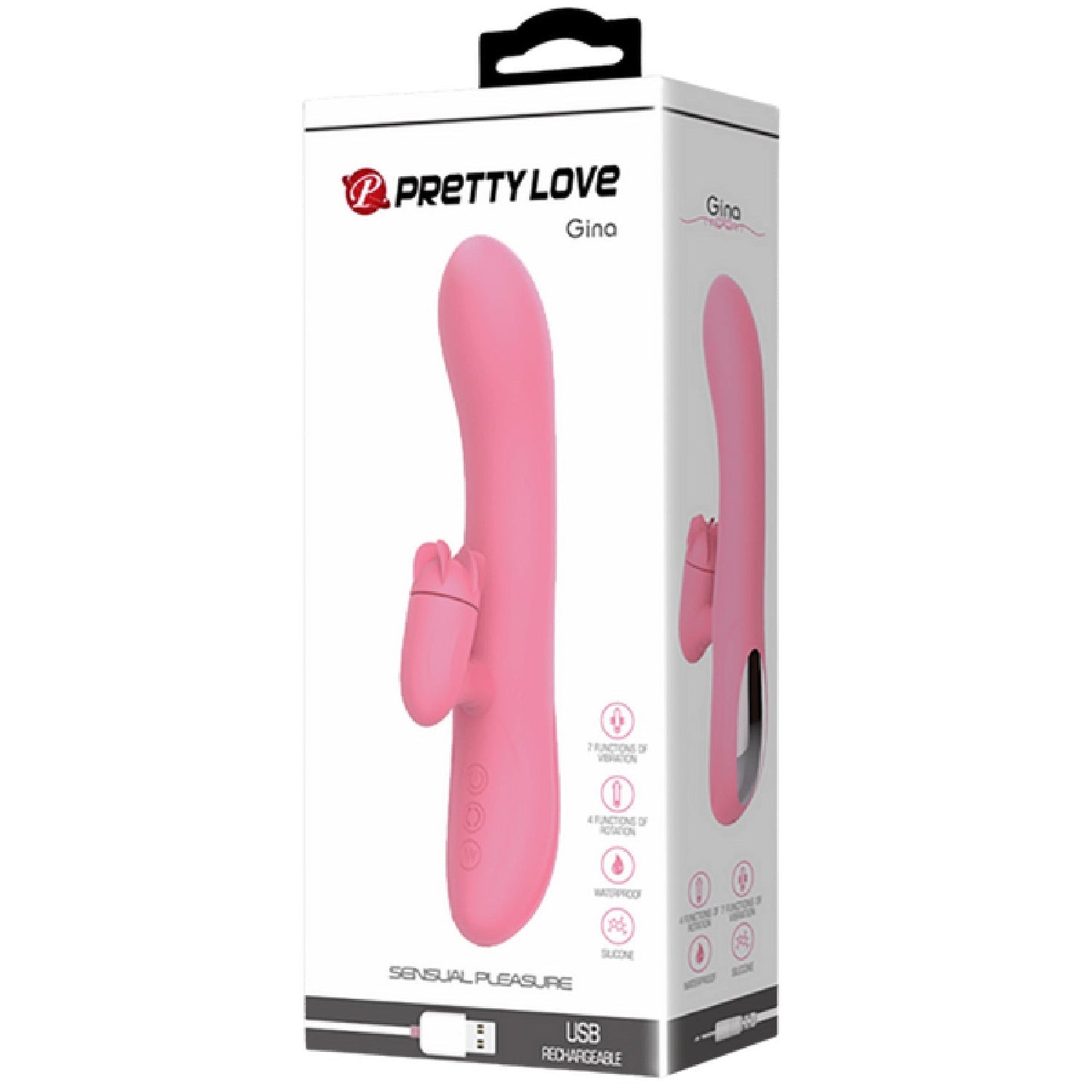 Gina – Rotating Tongue Rabbit Vibrator with 7 Vibration Functions