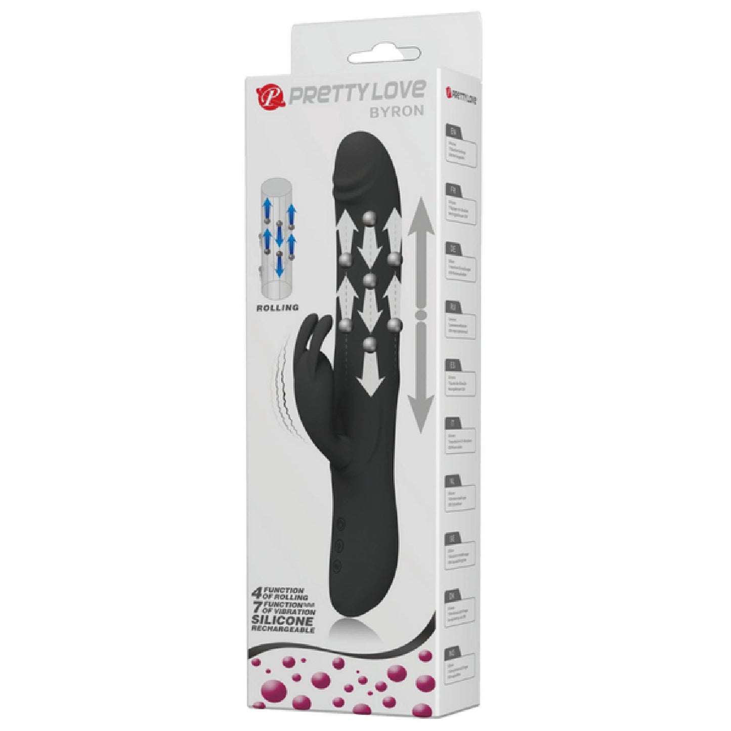 Byron Rabbit Vibrator - Rotating, Massaging, Clitoral Flickering, Fully Waterproof with Synchronous Thrusting Beads