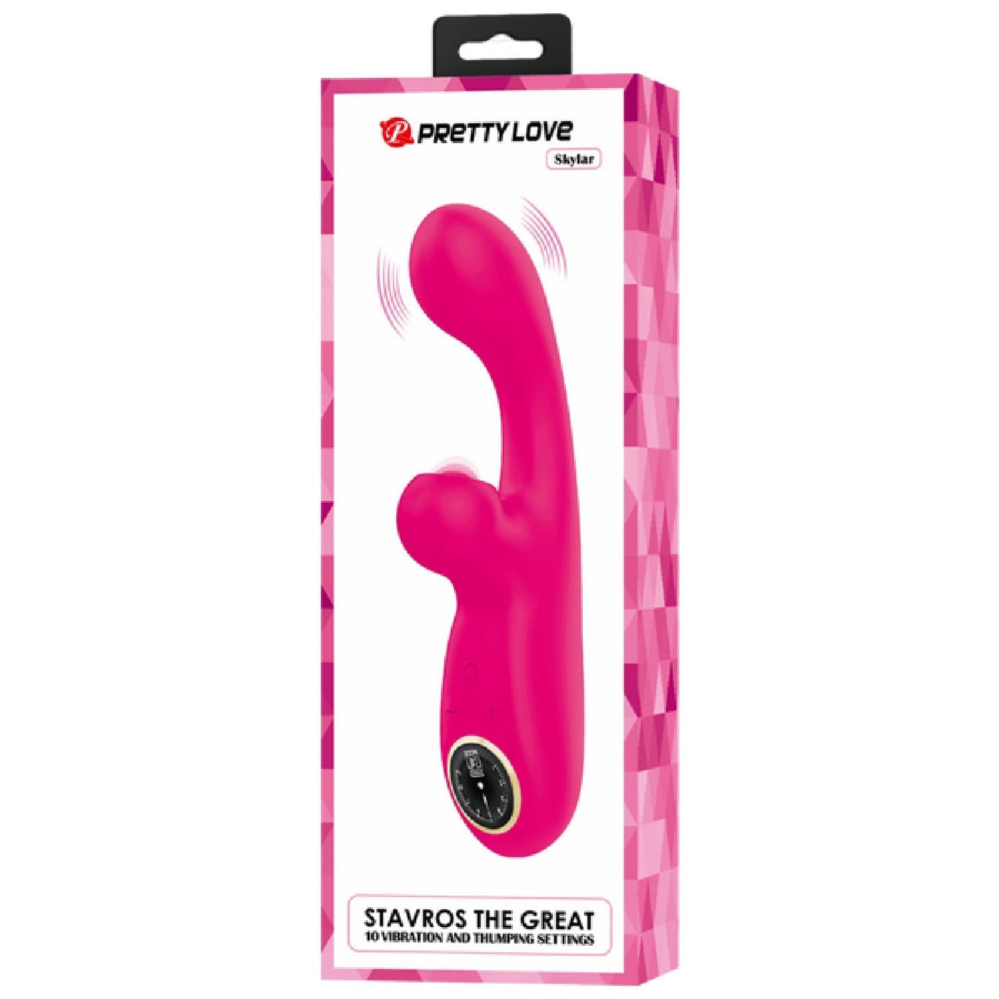 Rechargeable Skylar – Velvet Silicone Multifunction Rabbit Vibrator with Thumping and Vibration Modes