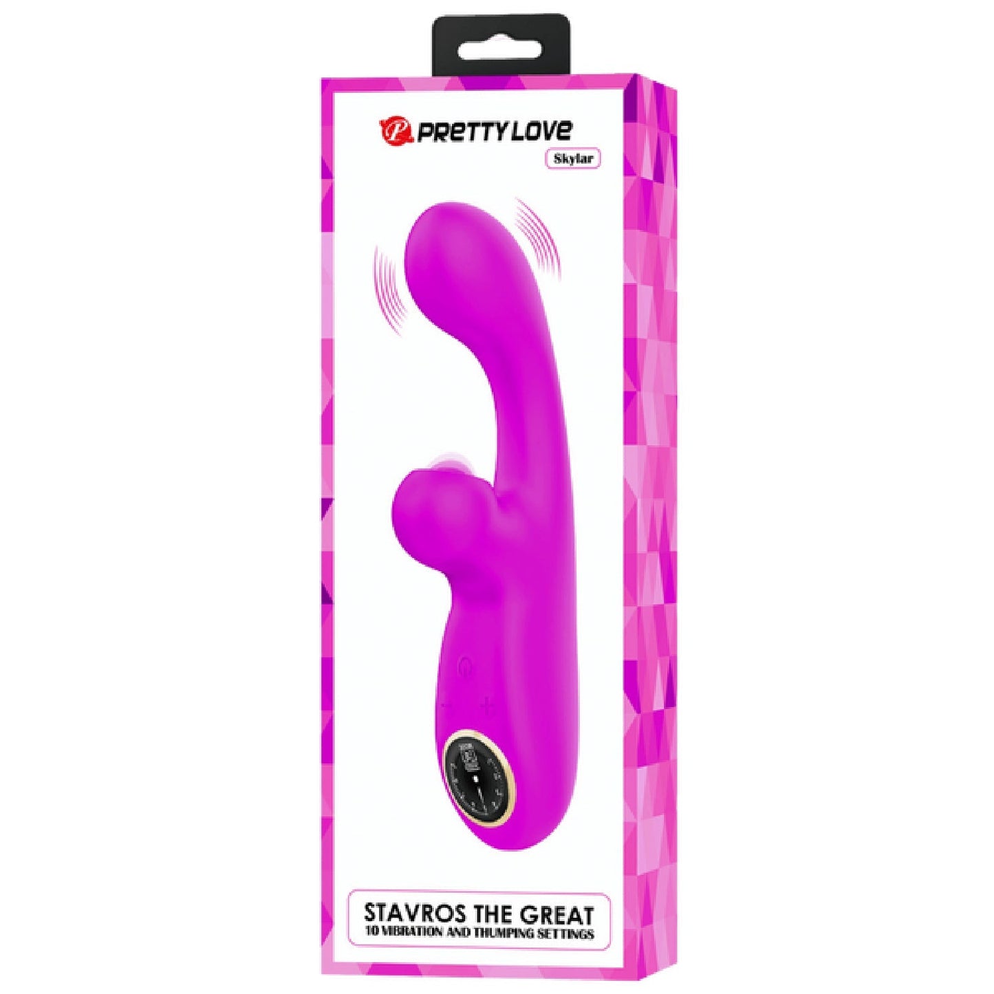 Rechargeable Skylar – Velvet Silicone Multifunction Rabbit Vibrator with Thumping and Vibration Modes