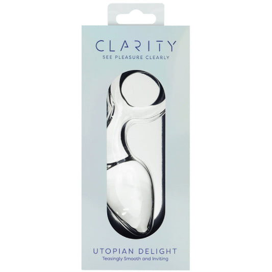 Clarity Utopian Delight – 3.5 Inch Handcrafted Borosilicate Glass Butt Plug