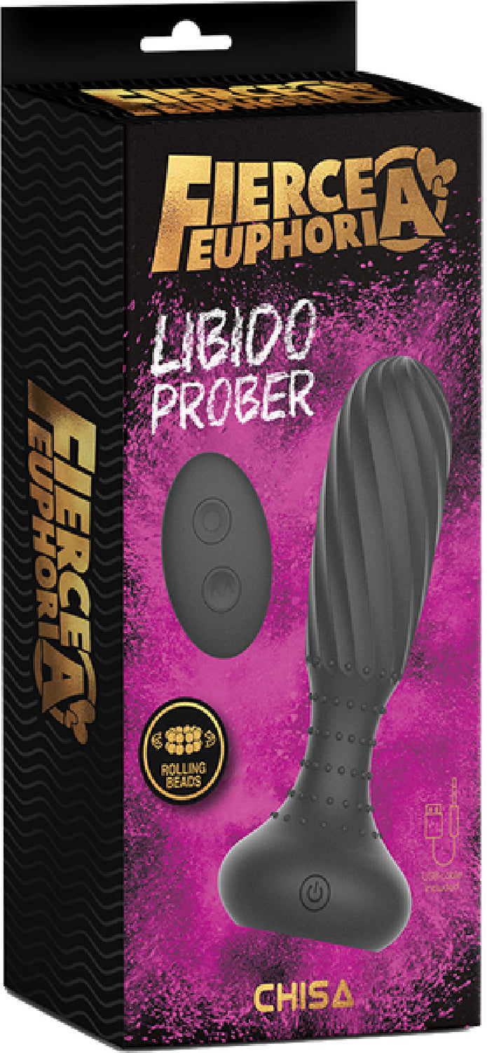 Fierce Euphoria Libido Prober – Remote-Controlled Gyrating Anal Plug with Rotating Beads