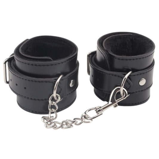 Obey Me Leather Ankle Cuffs – Adjustable Metal Hook Ankle Cuffs