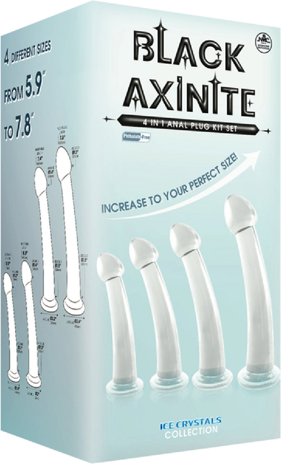 4 in 1 Anal Plug Kit – Flexible Hygienic Suction Cup Base Anal Plugs
