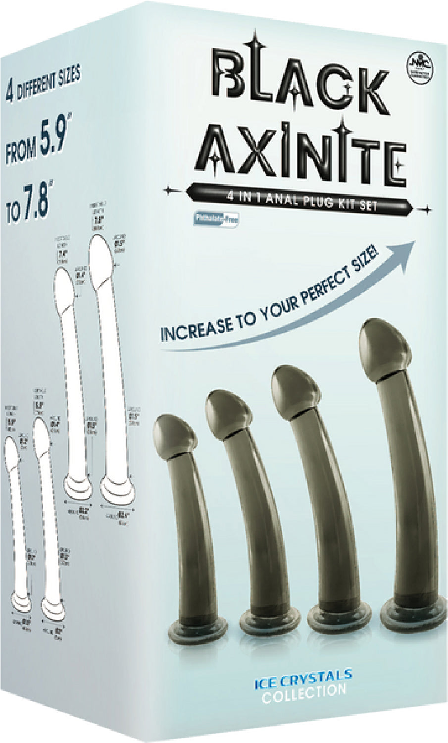 4 in 1 Anal Plug Kit – Flexible Hygienic Suction Cup Base Anal Plugs