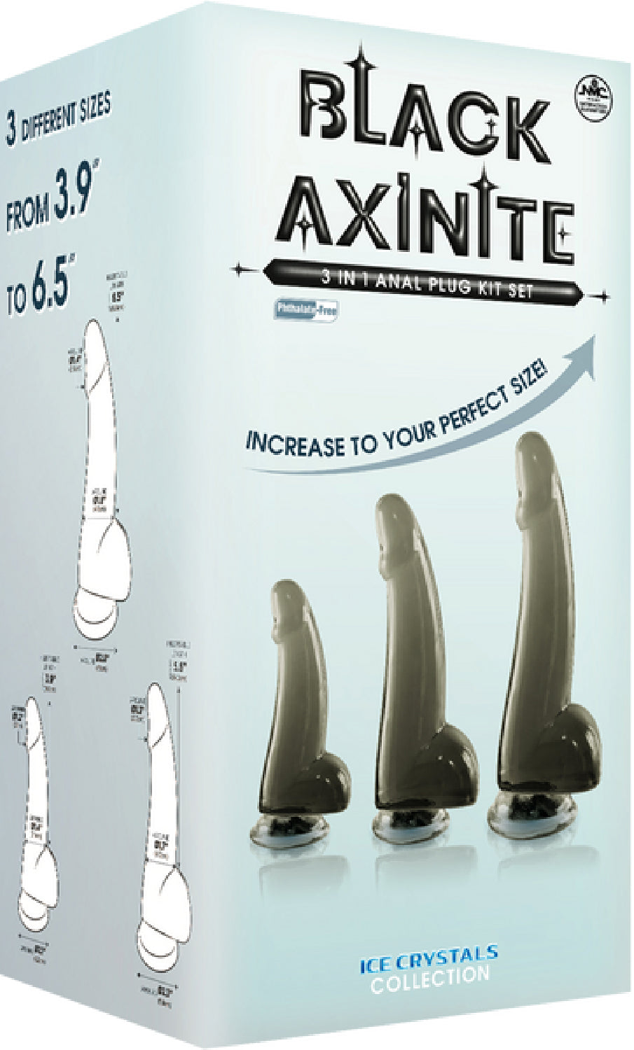 3 In 1 Anal Plug Kit – Flexible Hygienic Silicone Suction Cup Base Anal Plugs