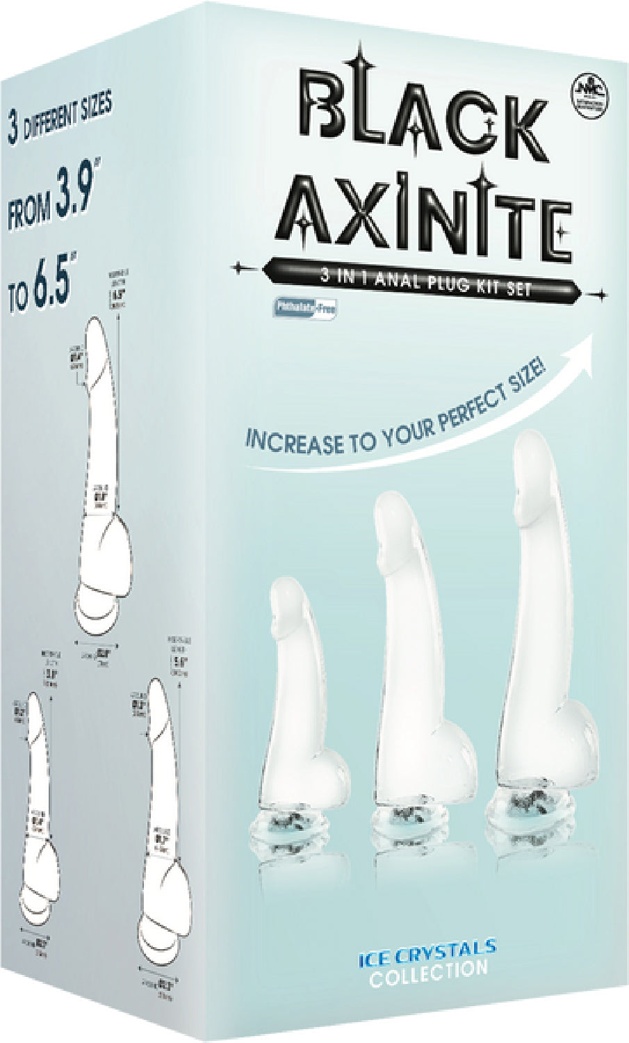 3 In 1 Anal Plug Kit – Flexible Hygienic Silicone Suction Cup Base Anal Plugs