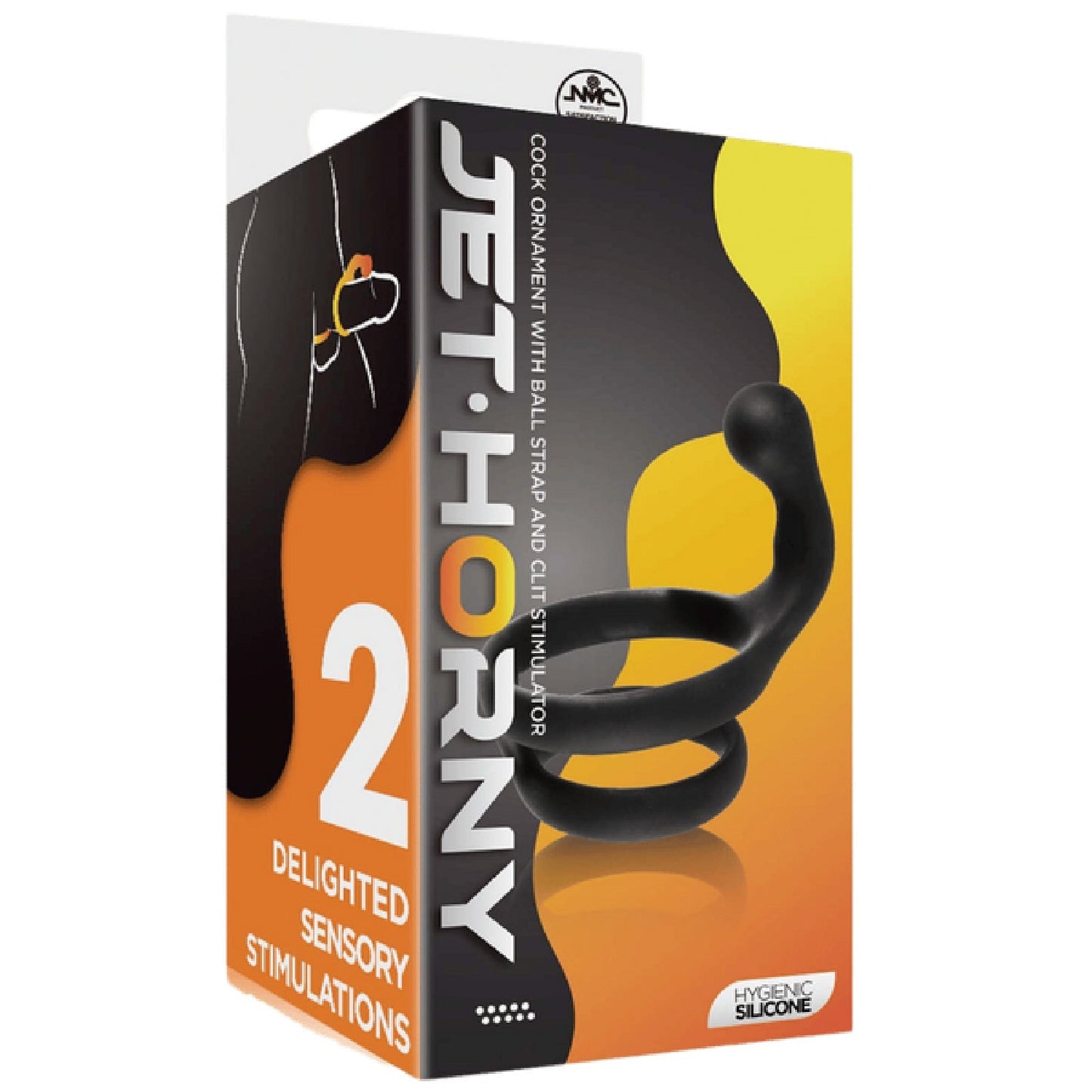 Cock Ring with Ball Strap and Clit Stimulator – Hygienic Silicone Cock Ring