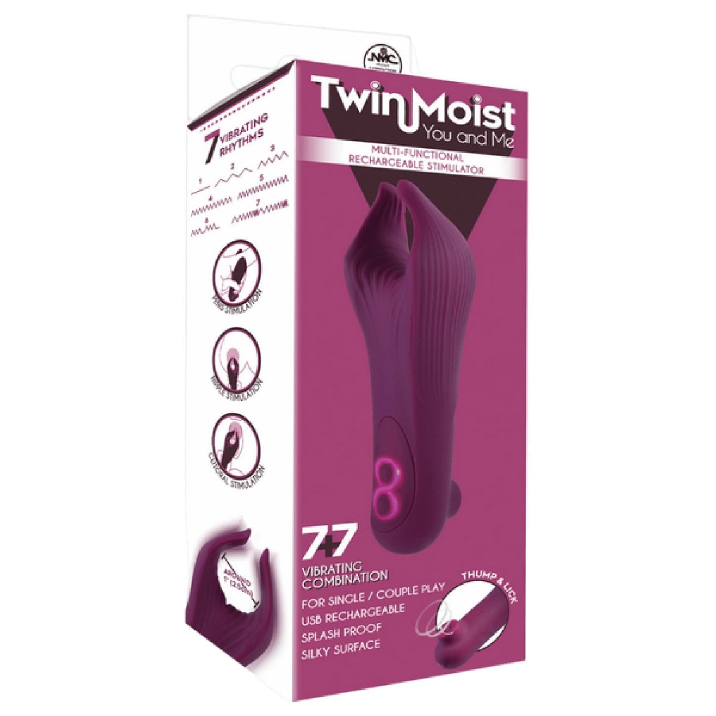 TwinMoist - Multi-Functional Rechargeable Stimulator – Splash Proof USB Rechargeable Vibrator