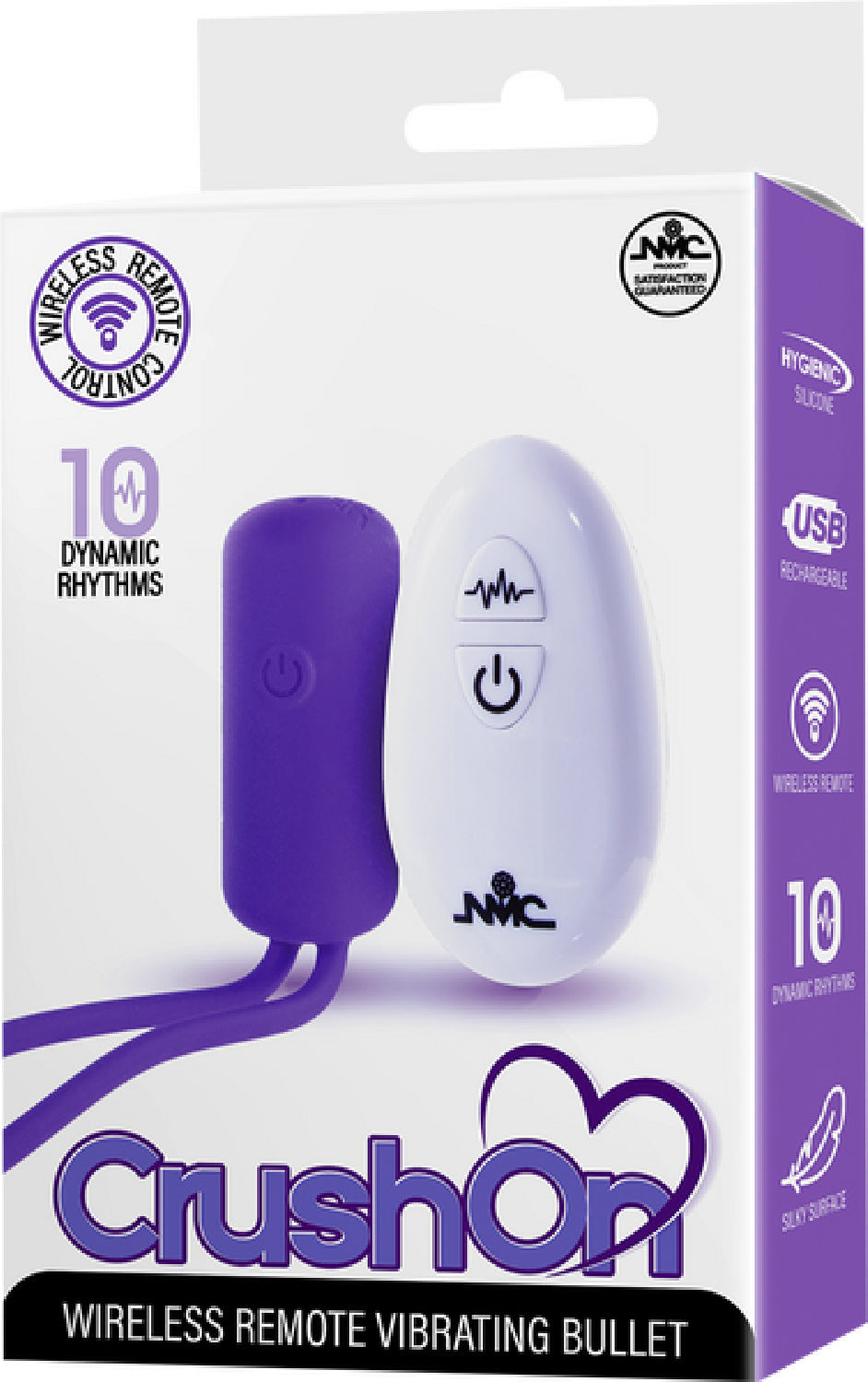 Crush On - Wireless Remote Vibrating Bullet – USB Rechargeable Silicone Bullet Vibrator