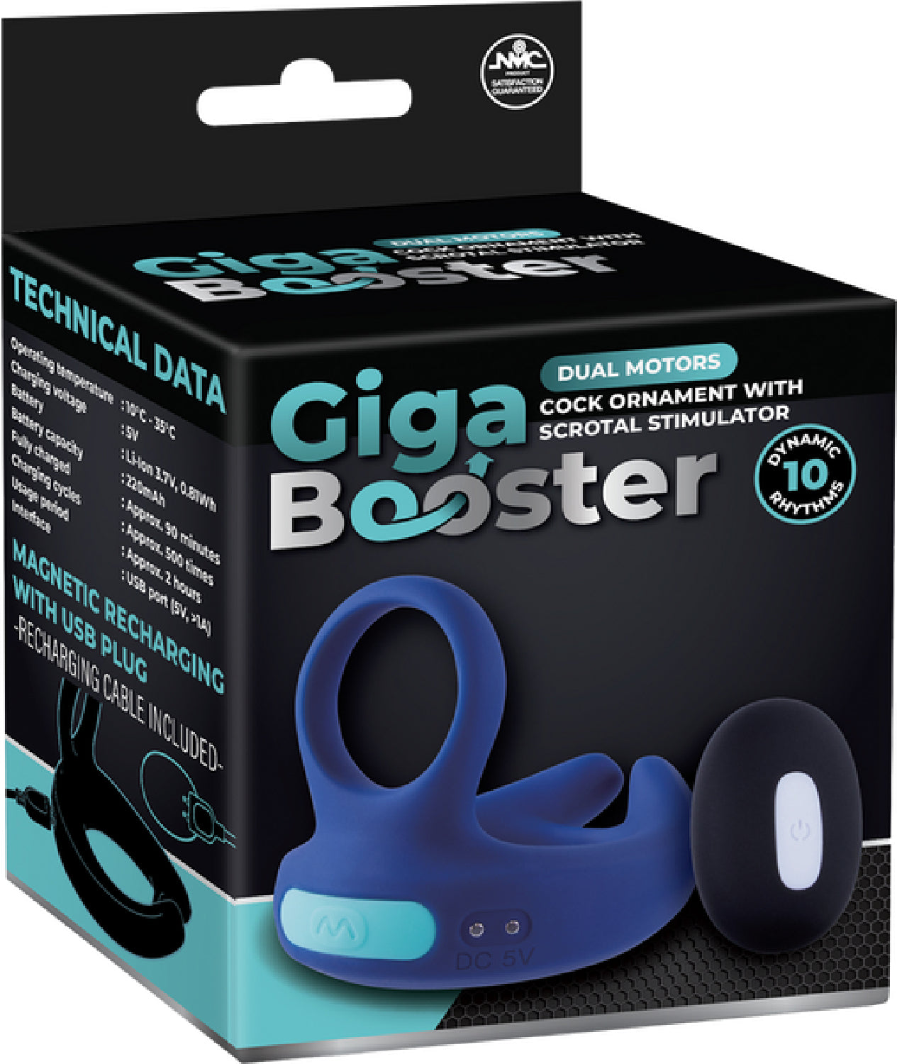 Dual Motor Cock Ring with Scrotal Stimulator – Rechargeable Splashproof Silicone Toy