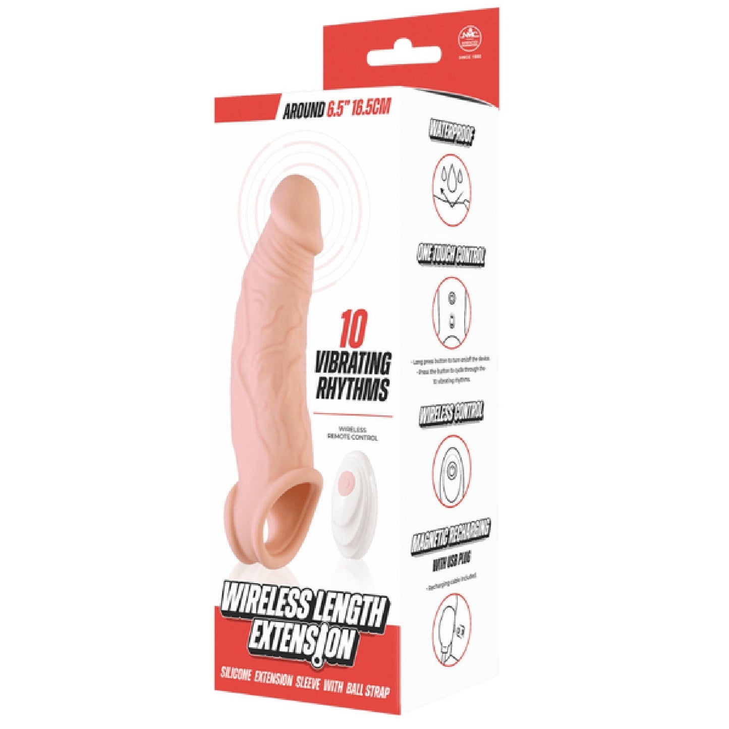 Wireless Length Extension – Waterproof 6.5 Inch Vibrating Extension Device
