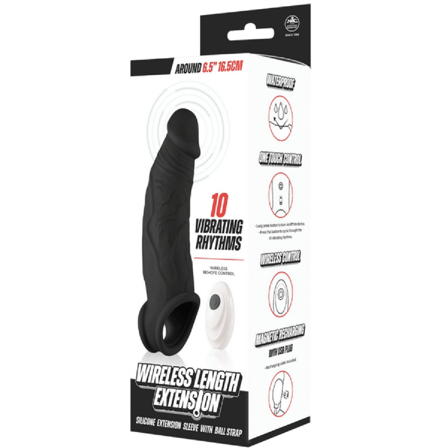 Wireless Length Extension – Waterproof 6.5 Inch Vibrating Extension Device