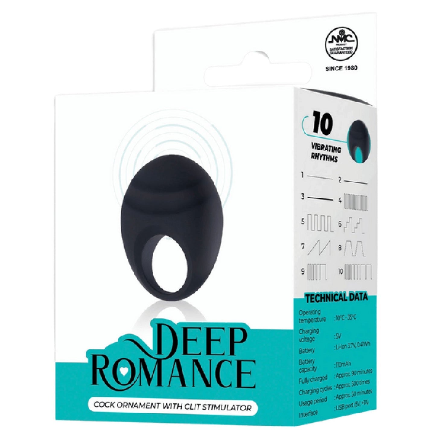 Cock Ring with Clit Stimulator – Splash-Proof Rechargeable Vibrator 3 Inch