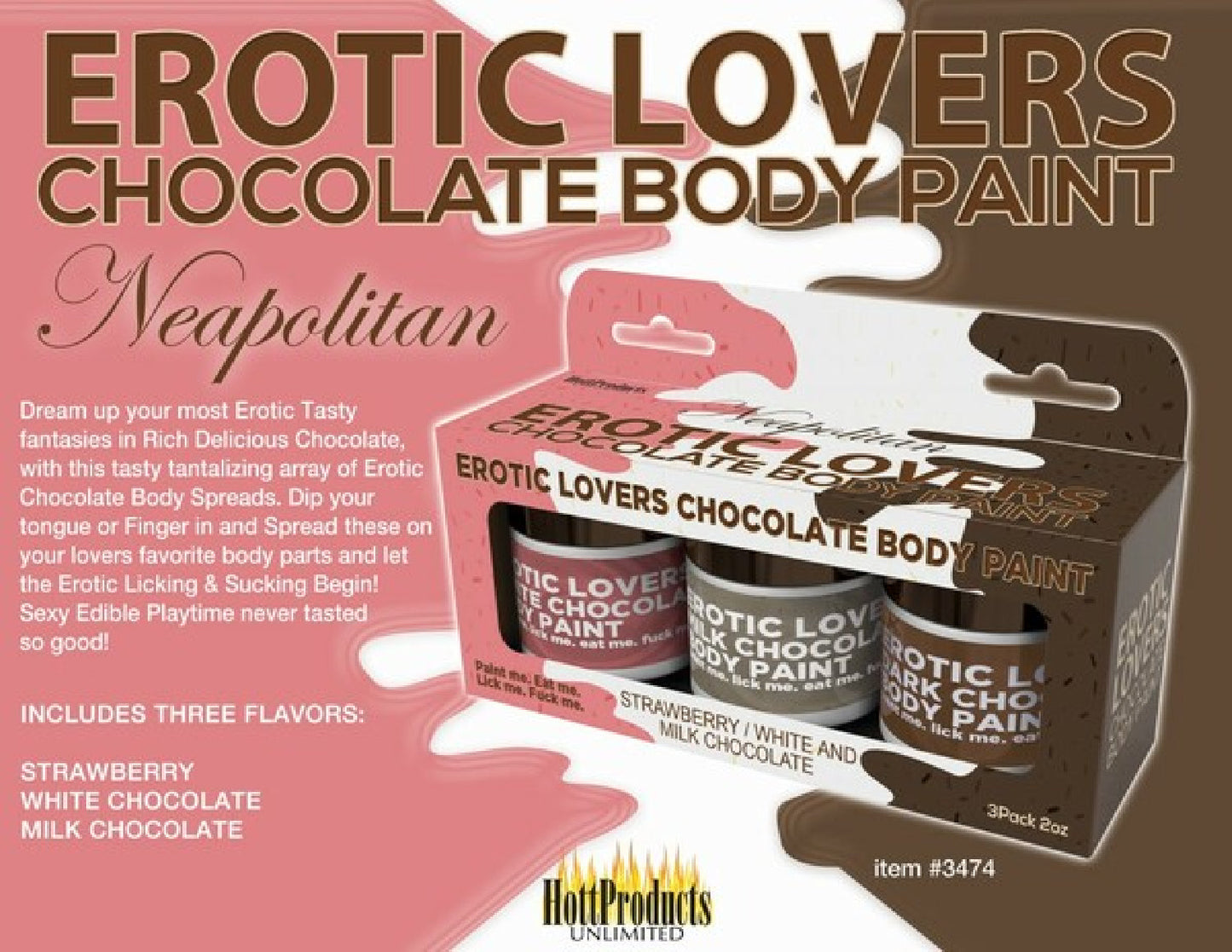 Chocolate Lovers Neapolitan – Assorted Flavours Edible Body Paints Set