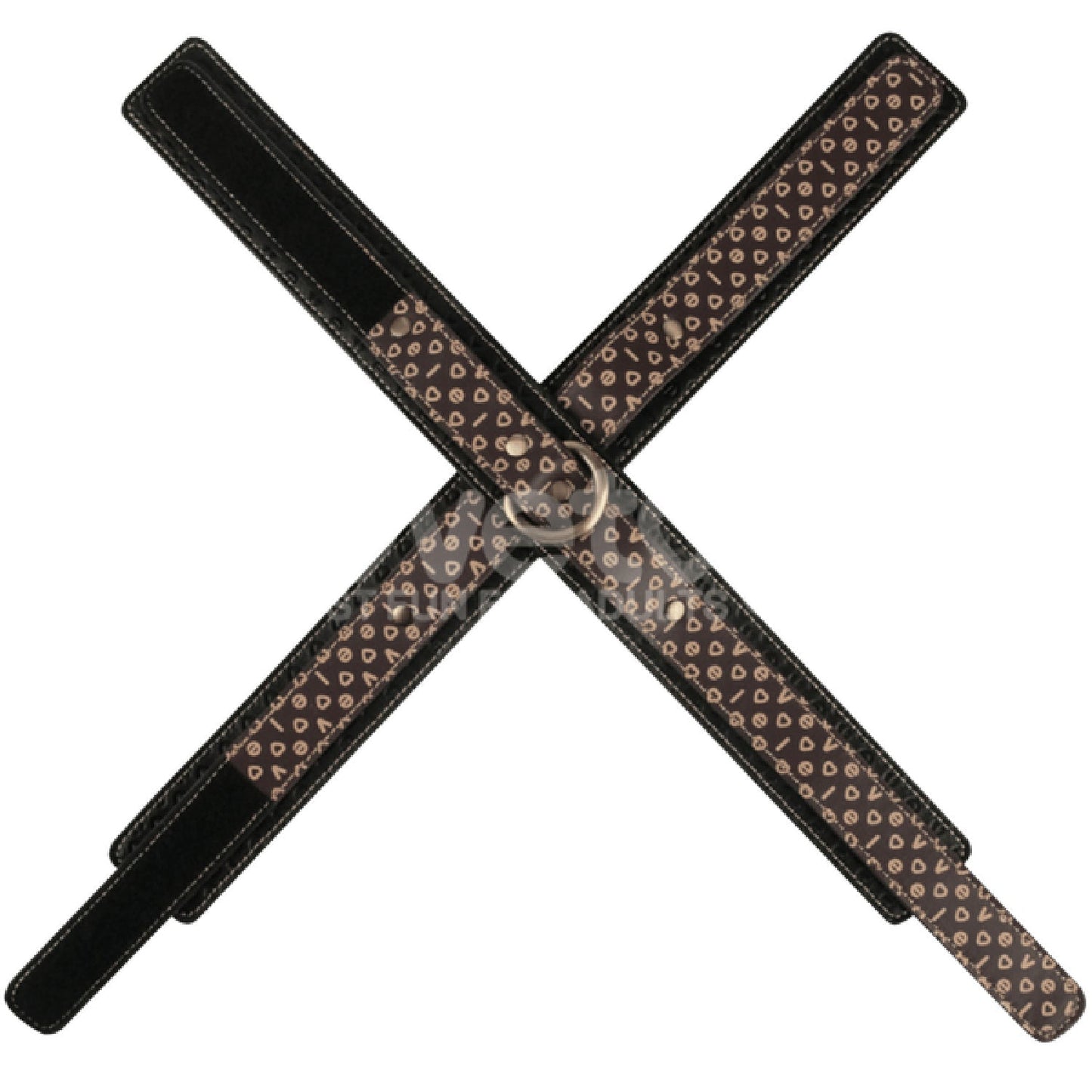 Rebellion Reign Crossed Handcuffs – Premium PU Wrist Cuffs with Velcro Closure
