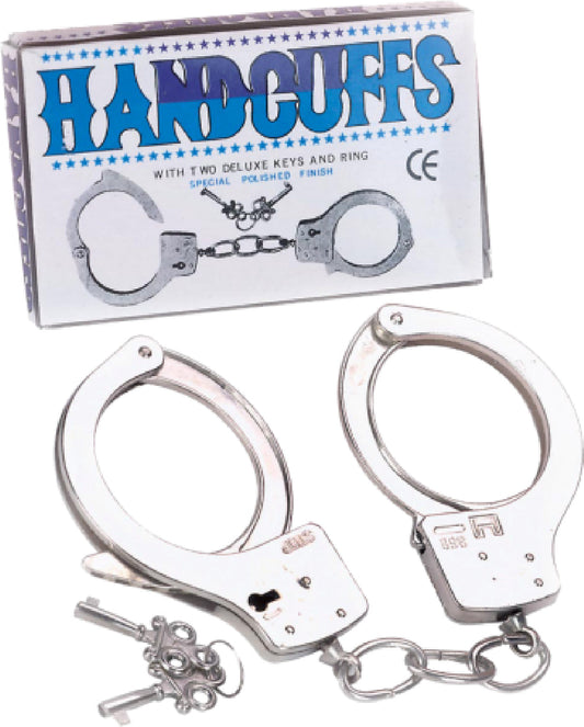 Metal Handcuffs – Sturdy Locking Restraint Cuffs with Quick-Release Button