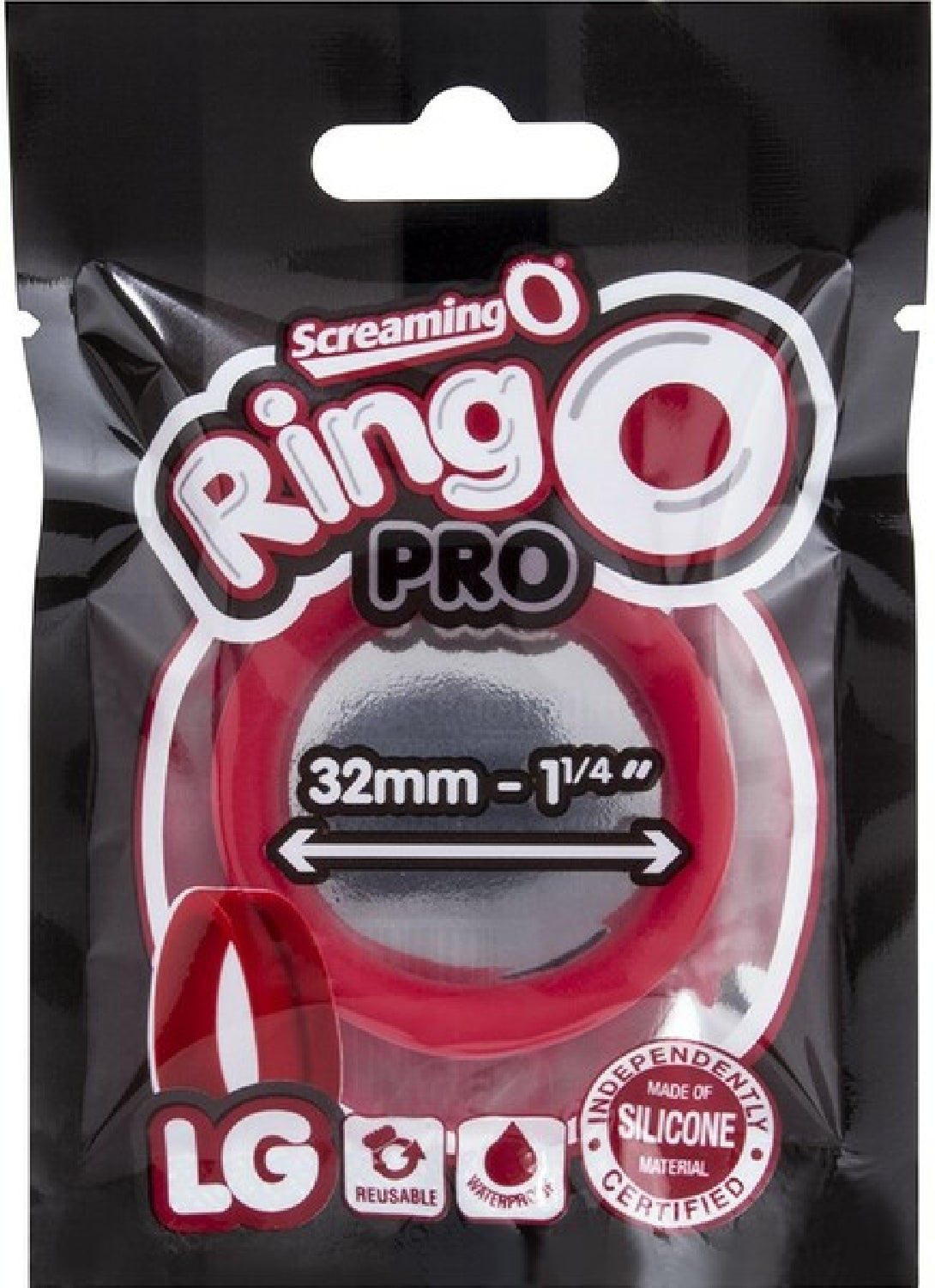 RingO Pro LG – Super-Stretchy 1.25 Inch Penis Ring Made of Body-Safe Silicone